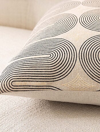 Coussin déhoussable en polycoton à imprimé métallisé