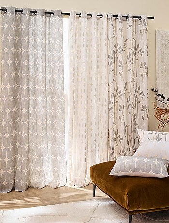 Coussin déhoussable en polycoton à imprimé métallisé