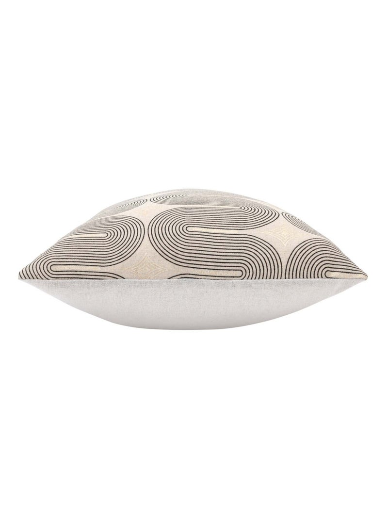 Coussin déhoussable en polycoton à imprimé métallisé Noir - Kiabi