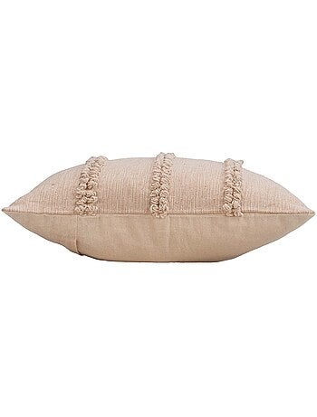 Coussin déhoussable en polycoton avec bandes bouclées