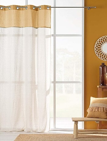 Coussin déhoussable en polycoton et jute