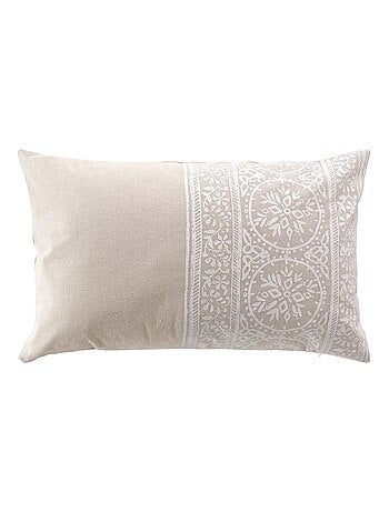 Coussin déhoussable en polycoton imprimé