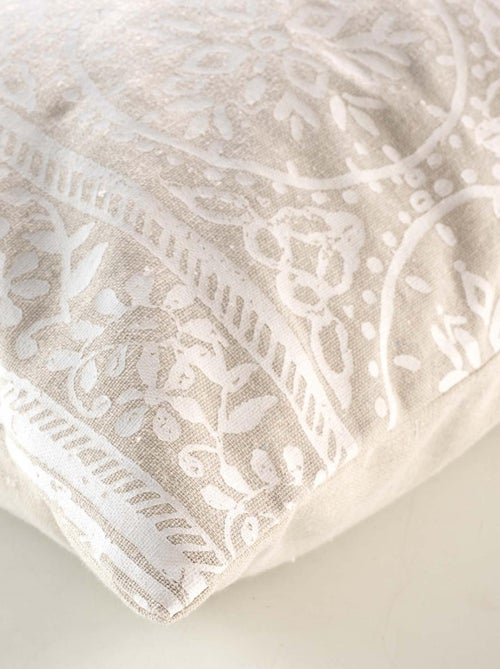 Coussin déhoussable en polycoton imprimé - Kiabi
