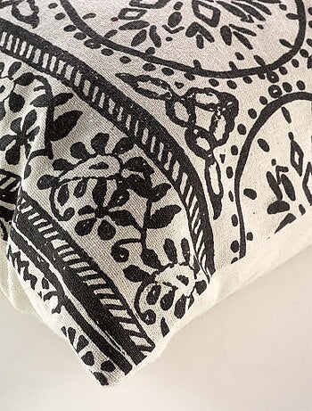 Coussin déhoussable en polycoton imprimé