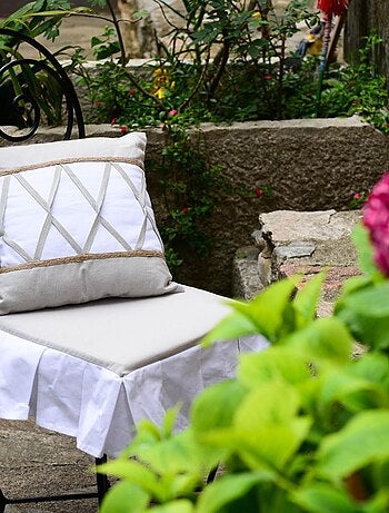 Coussin déhoussable en pur coton 40x40 cm AUDE, par Soleil d'Ocre