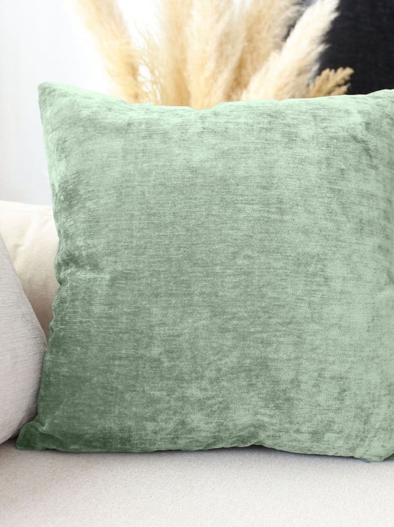 Coussin déhoussable en velours Bleu céladon - Kiabi