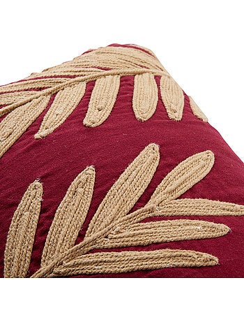 Coussin déhoussable en velours brodé YUCATAN