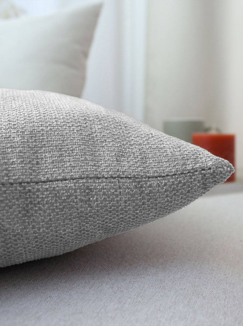 Coussin déhoussable en velours chenillé Gris clair - Kiabi