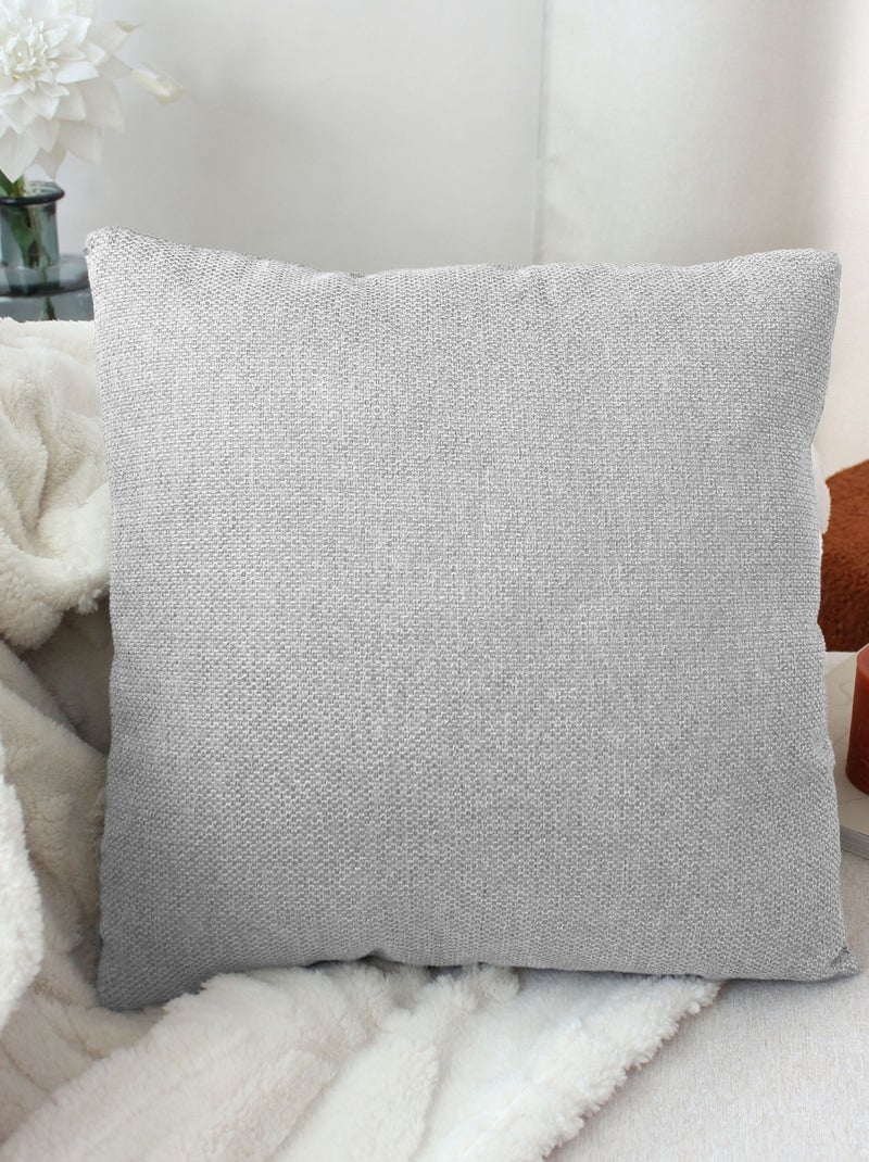 Coussin déhoussable en velours chenillé Gris clair - Kiabi