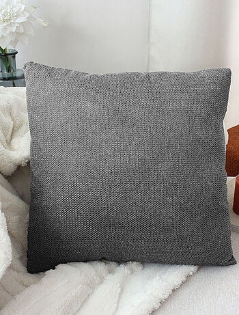 Coussin déhoussable en velours chenillé