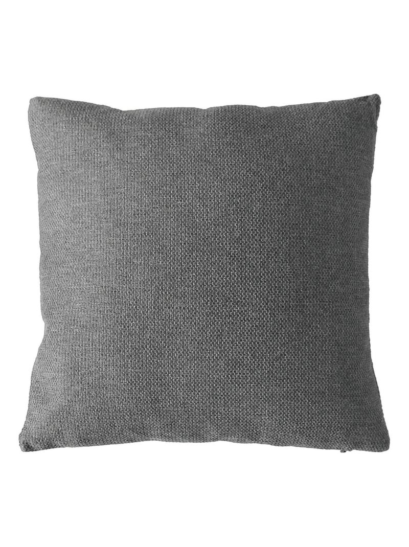 Coussin déhoussable en velours chenillé Gris foncé - Kiabi