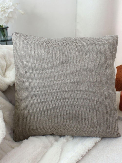 Coussin déhoussable en velours chenillé - Kiabi