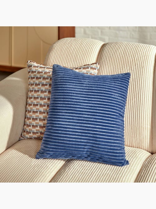 Coussin déhoussable en velours côtelé arum - Kiabi