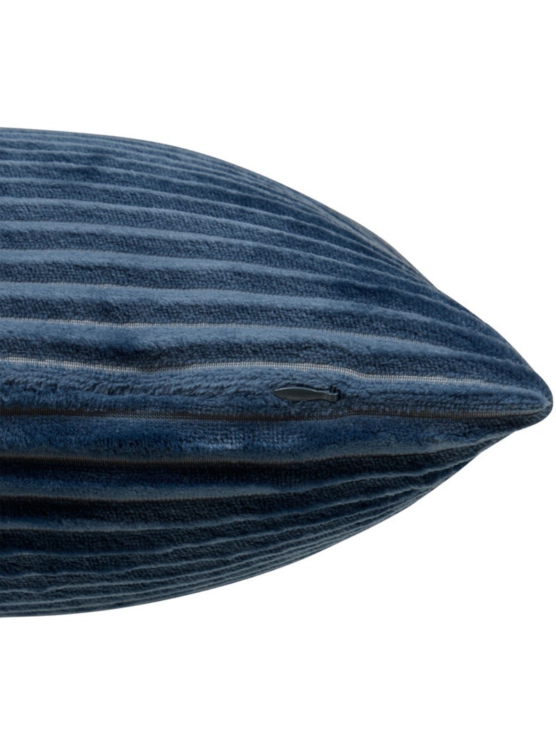 Coussin déhoussable en velours côtelé arum Bleu encre - Kiabi