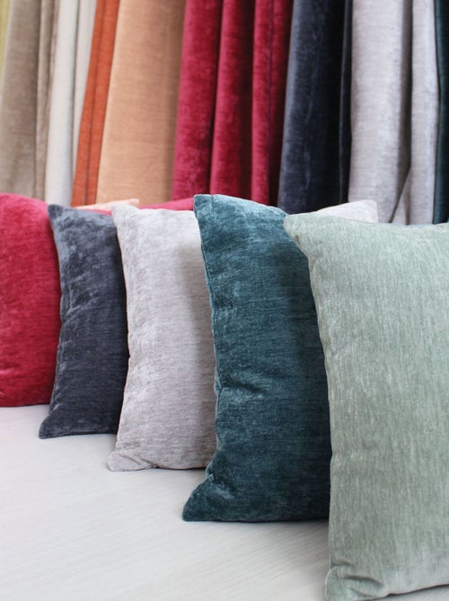 Coussin déhoussable en velours - Kiabi