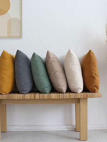 Coussin dehoussable en velours