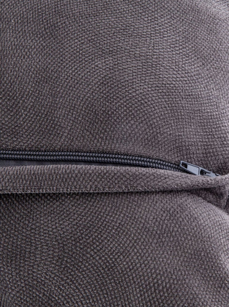 Coussin déhoussable en velours LILOU Gris foncé - Kiabi