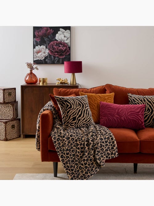 Coussin déhoussable en velours LYNRA - Kiabi