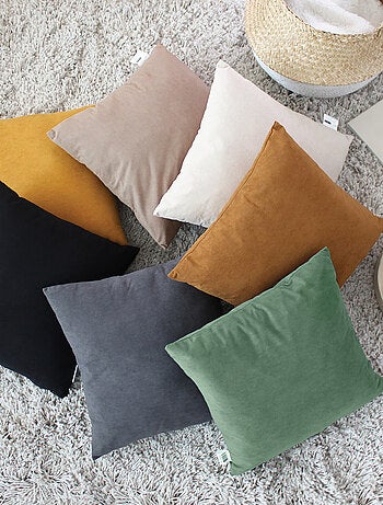 Coussin dehoussable en velours