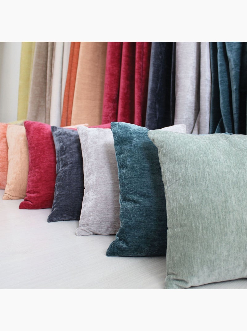 Coussin déhoussable en velours Peche - Kiabi