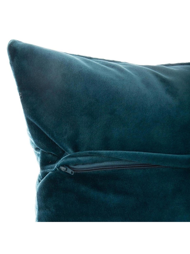 Coussin déhoussable en velours reliefé Bleu - Kiabi