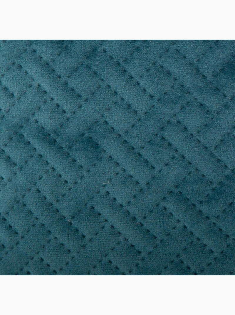 Coussin déhoussable en velours reliefé Bleu - Kiabi