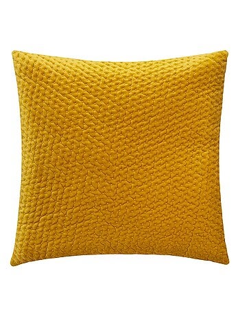 Coussin déhoussable en velours reliefé