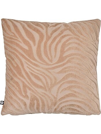 Coussin déhoussable en velours tigris