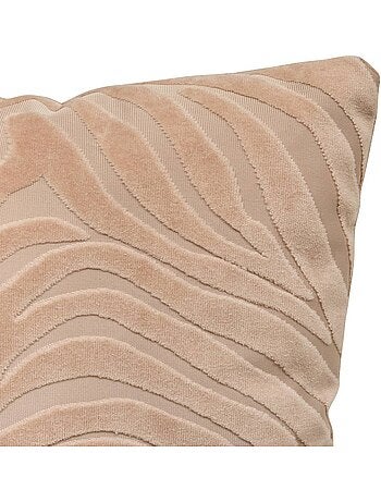 Coussin déhoussable en velours tigris