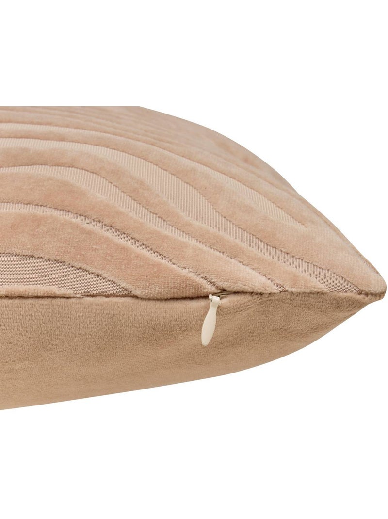 Coussin déhoussable en velours TIGRIS Lin - Kiabi