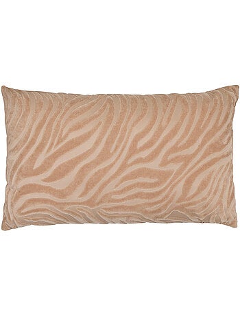 Coussin déhoussable en velours tigris