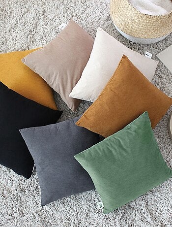 Coussin dehoussable en velours
