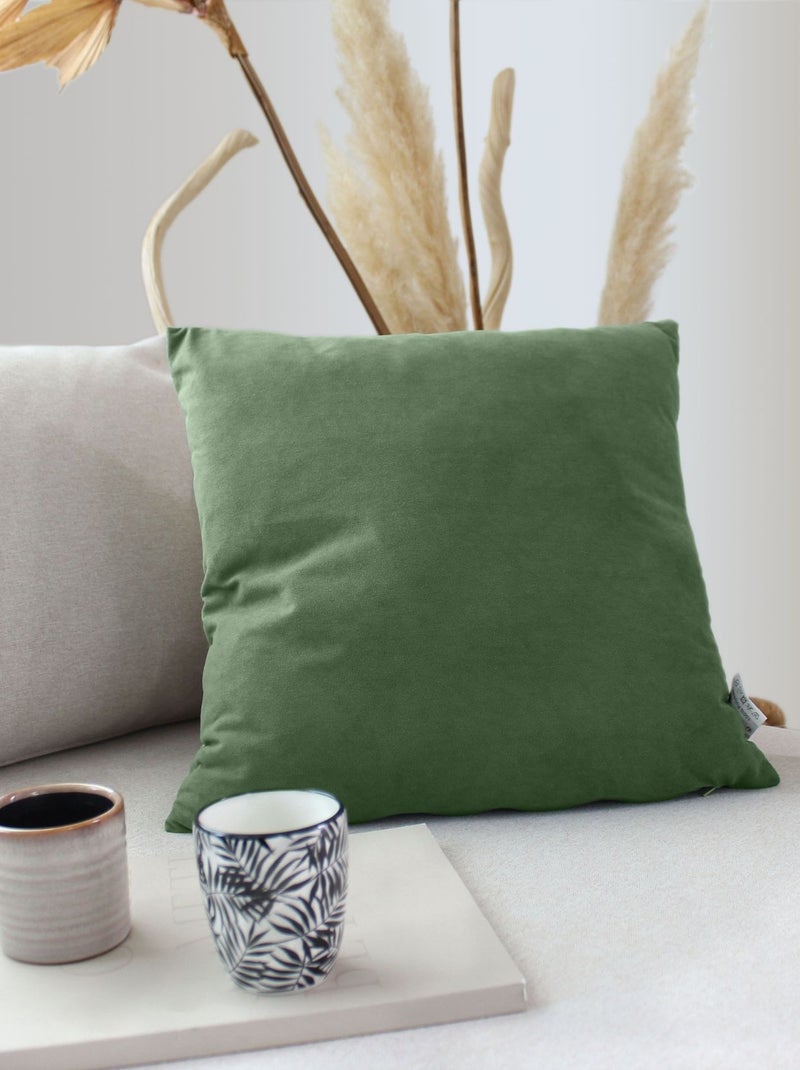 Coussin dehoussable en velours Vert clair - Kiabi