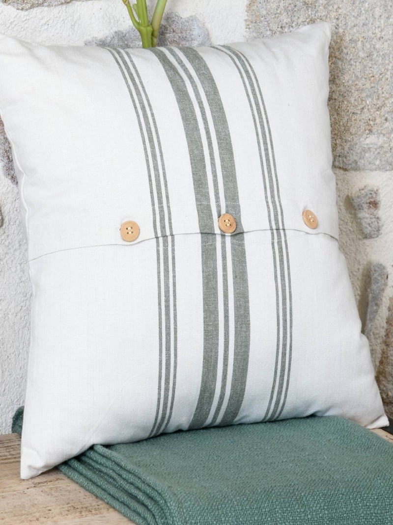 Coussin déhoussable esprit tapissier Beige - Kiabi