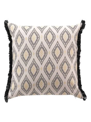 Coussin déhoussable FELL - Polycoton imprimé métallisé