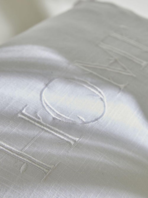 Coussin déhoussable finition franges coton uni CHARME - Kiabi