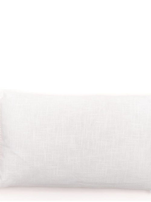 Coussin déhoussable finition franges coton uni CHARME - Kiabi