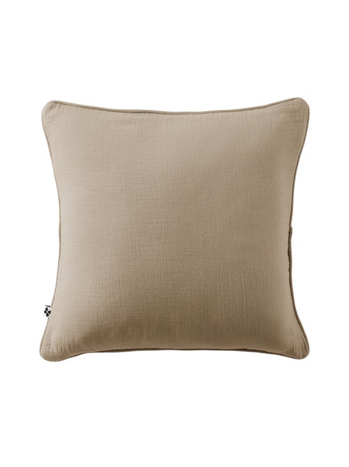 Coussin déhoussable GAIA Gaze de coton avec passepoil élégant - Kiabi