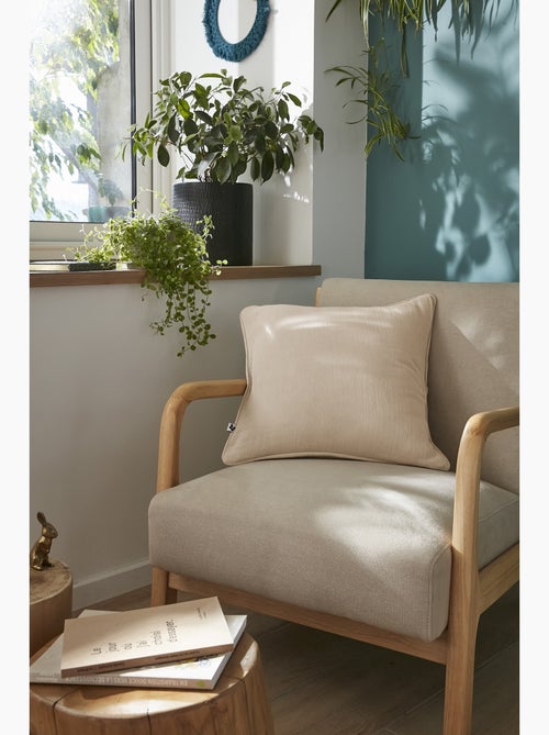 Coussin déhoussable GAIA Gaze de coton avec passepoil élégant - Kiabi