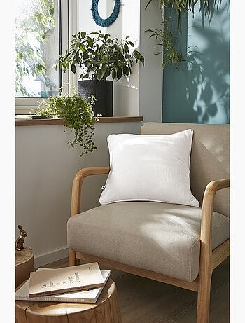 Coussin déhoussable GAIA– Gaze de coton avec passepoil élégant