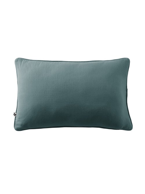 Coussin déhoussable GAIA Gaze de coton avec passepoil élégant - Kiabi