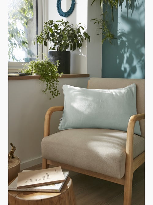 Coussin déhoussable GAIA Gaze de coton avec passepoil élégant - Kiabi