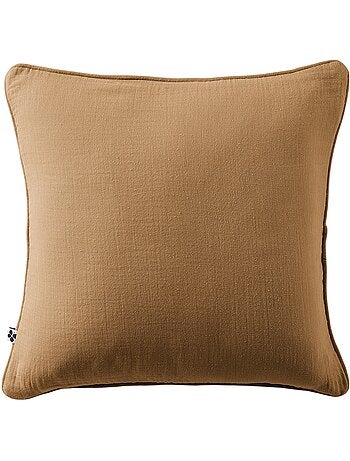 Coussin déhoussable GAIA– Gaze de coton avec passepoil élégant