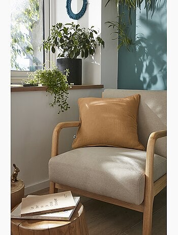 Coussin déhoussable GAIA– Gaze de coton avec passepoil élégant