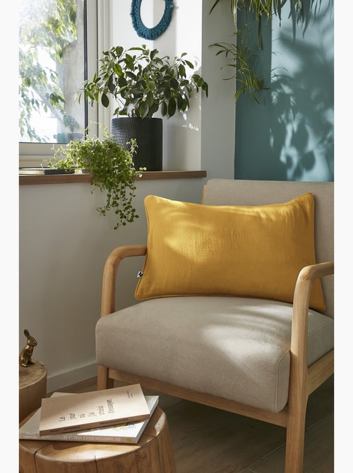 Coussin déhoussable GAIA  Gaze de coton avec passepoil élégant - Kiabi