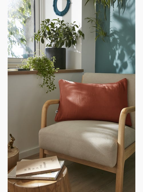 Coussin déhoussable GAIA Gaze de coton avec passepoil élégant - Kiabi Coussin déhoussable GAIA Gaze de coton avec passepoil élégant - Kiabi