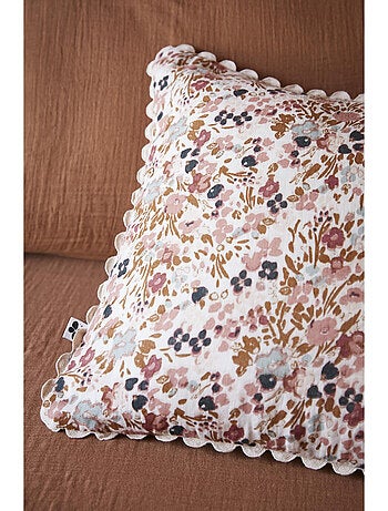 Coussin déhoussable – Gaze de coton imprimée – Capucine Minuit