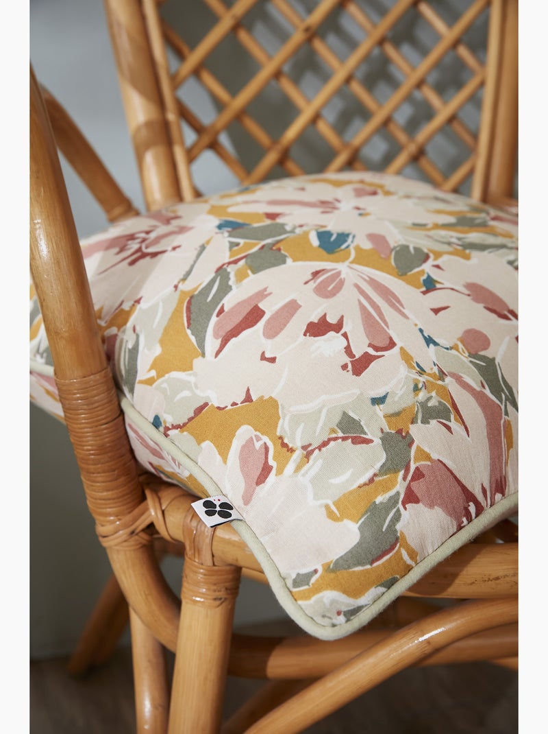 Coussin déhoussable – Gaze de coton imprimée CLARENCE Rose - Kiabi