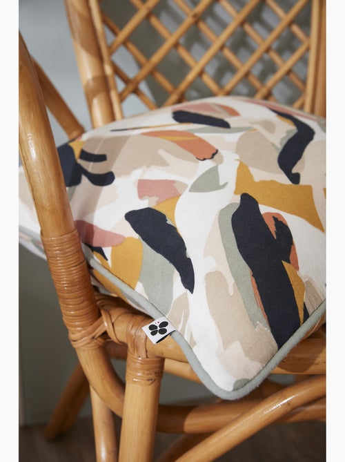 Coussin déhoussable – Gaze de coton imprimée JULIA – Passepoil contrasté - Kiabi