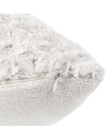 Coussin déhoussable imitation fourrure bouclette